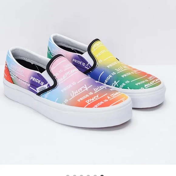 Vans Shoes Vans Pride Rainbow White Skate Shoes Limited